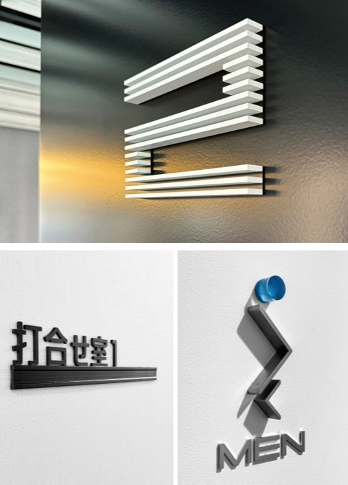 自社鋼材を利用したサイン